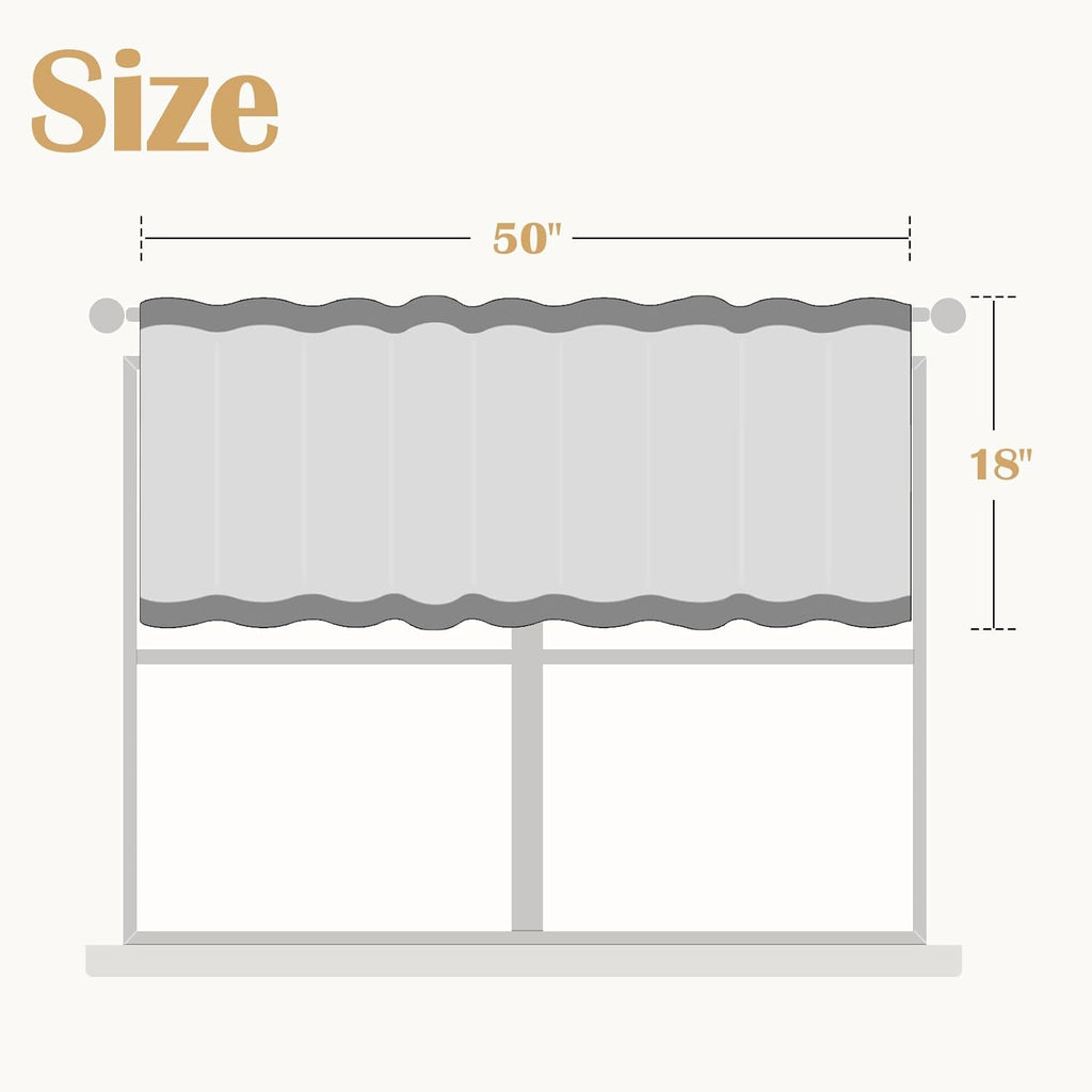 Beige Embroidered Linen Window Valance