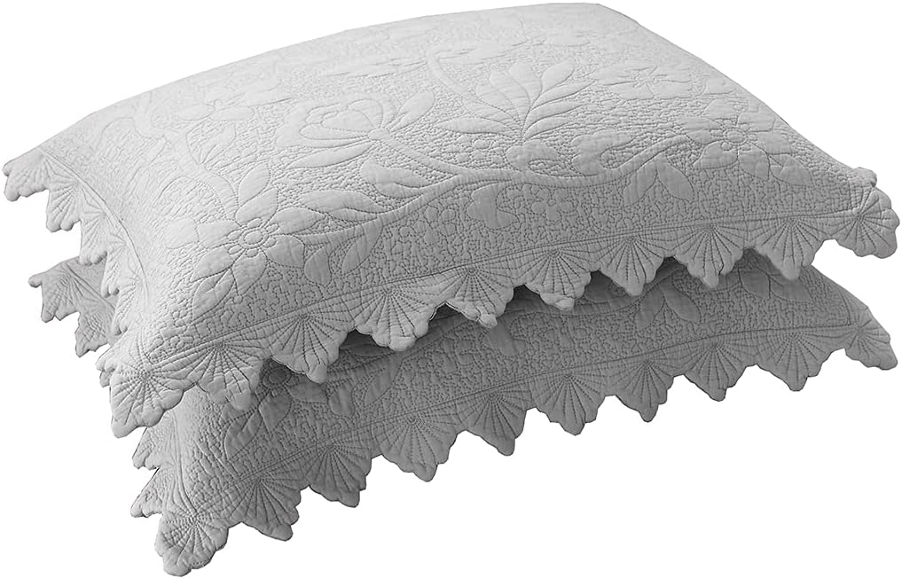 Vctops Green Paisley Cotton Pillow Shams Set
