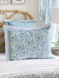 Saffron Blue Floral Cotton Boho Pillow Sham
