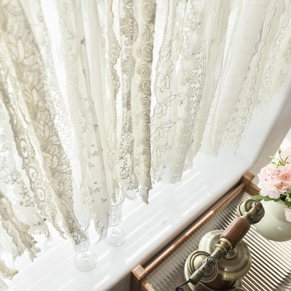 Ivory Crochet Boho Cotton Valance