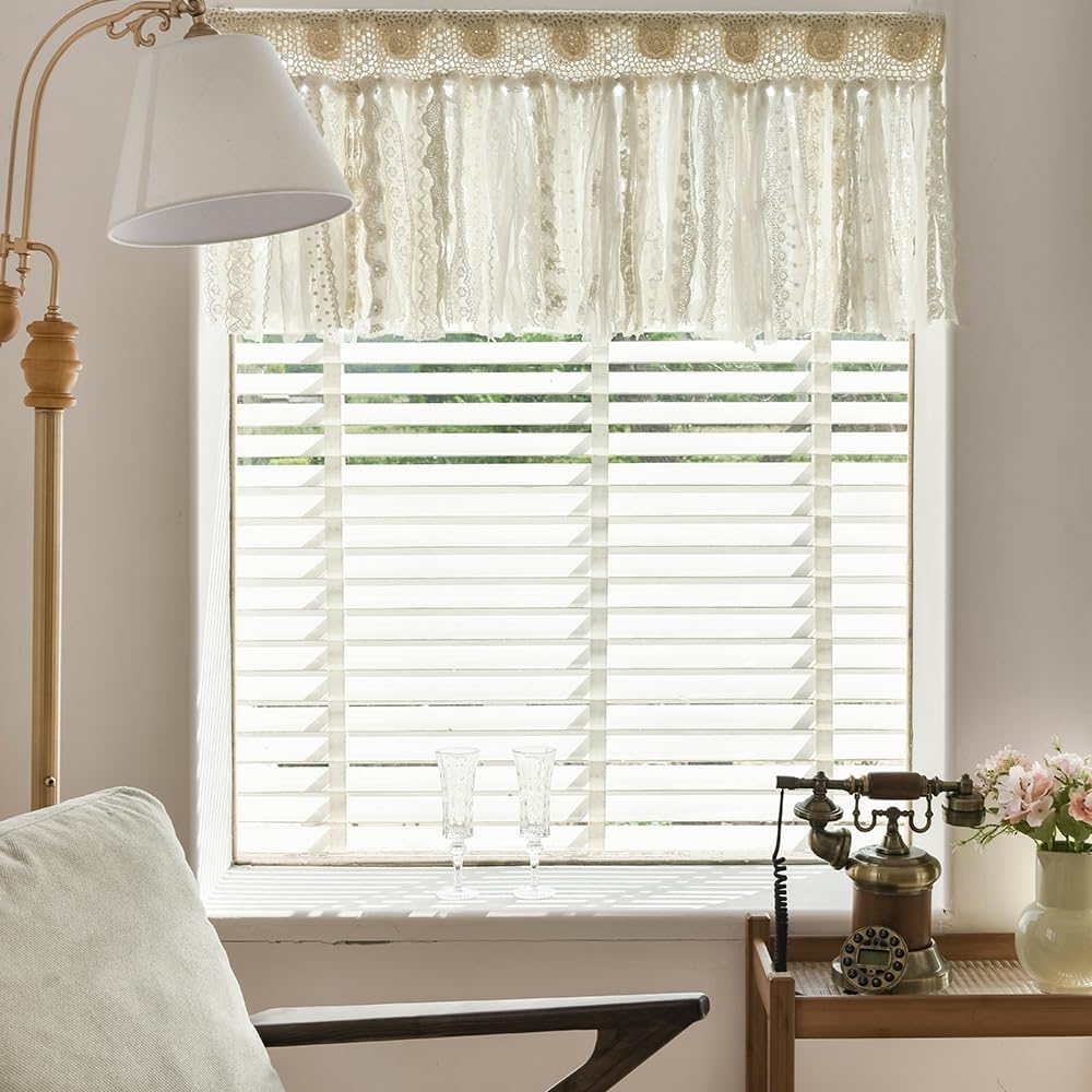 Ivory Crochet Boho Cotton Valance