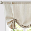 Beige Tie Up Linen Kitchen Valance