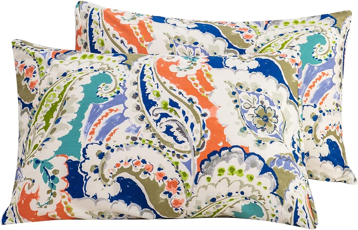 Yuheguoji Cotton Paisley Boho Pillowcases Set