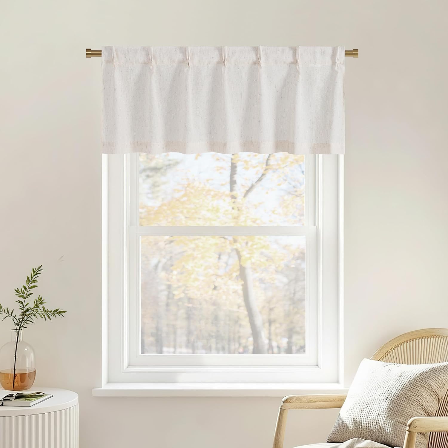 Pinch Pleat Linen Window Valance Set