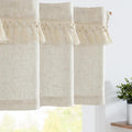 Beige Tassel Boho Linen Window Valance
