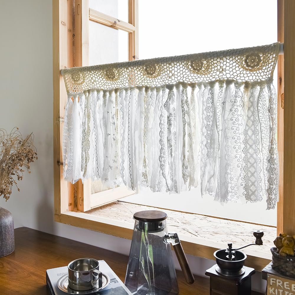 Ivory Crochet Boho Cotton Valance