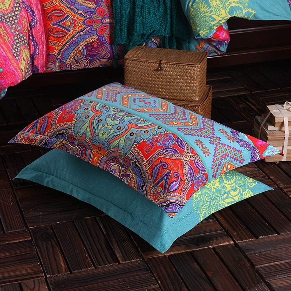 Omelas Microfiber Floral Striped Pillowcases Set