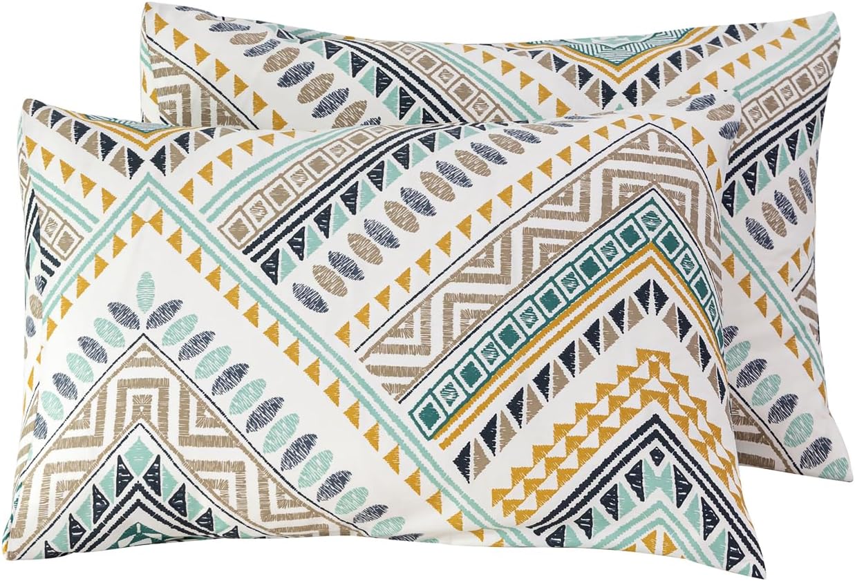 Susybao Cotton Boho Geometric Pillowcases Set