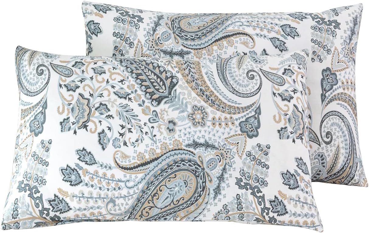 Susybao Cotton Floral Paisley Pillowcases Set