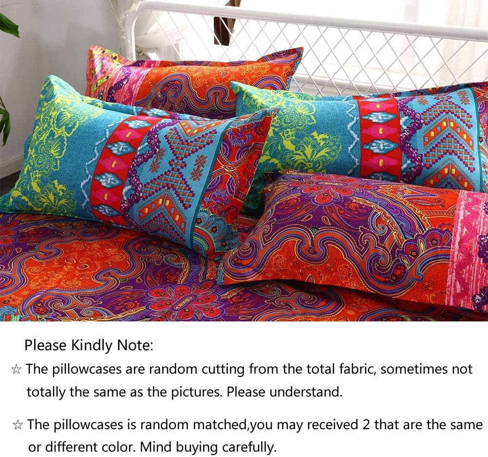 Omelas Microfiber Floral Striped Pillowcases Set