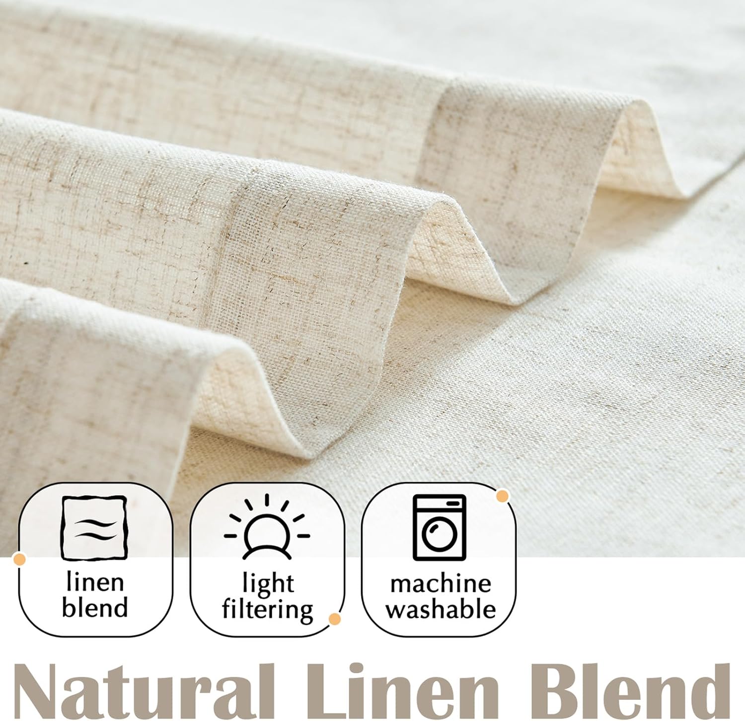 Beige Tassel Boho Linen Window Valance