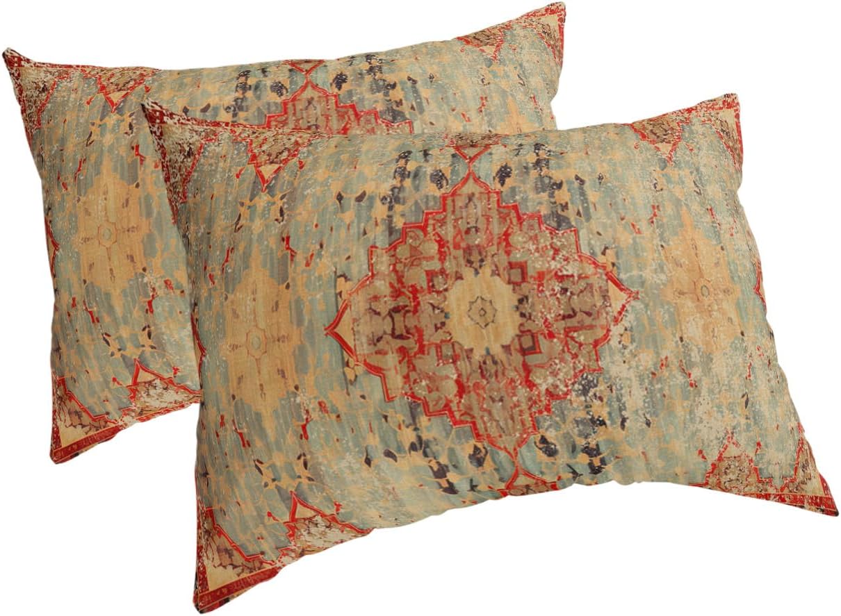 Orange Geometric Boho Envelope Pillowcases Set