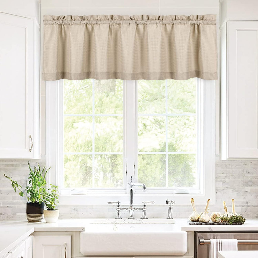 Valea Home Taupe Waffle Water Repellent Valance
