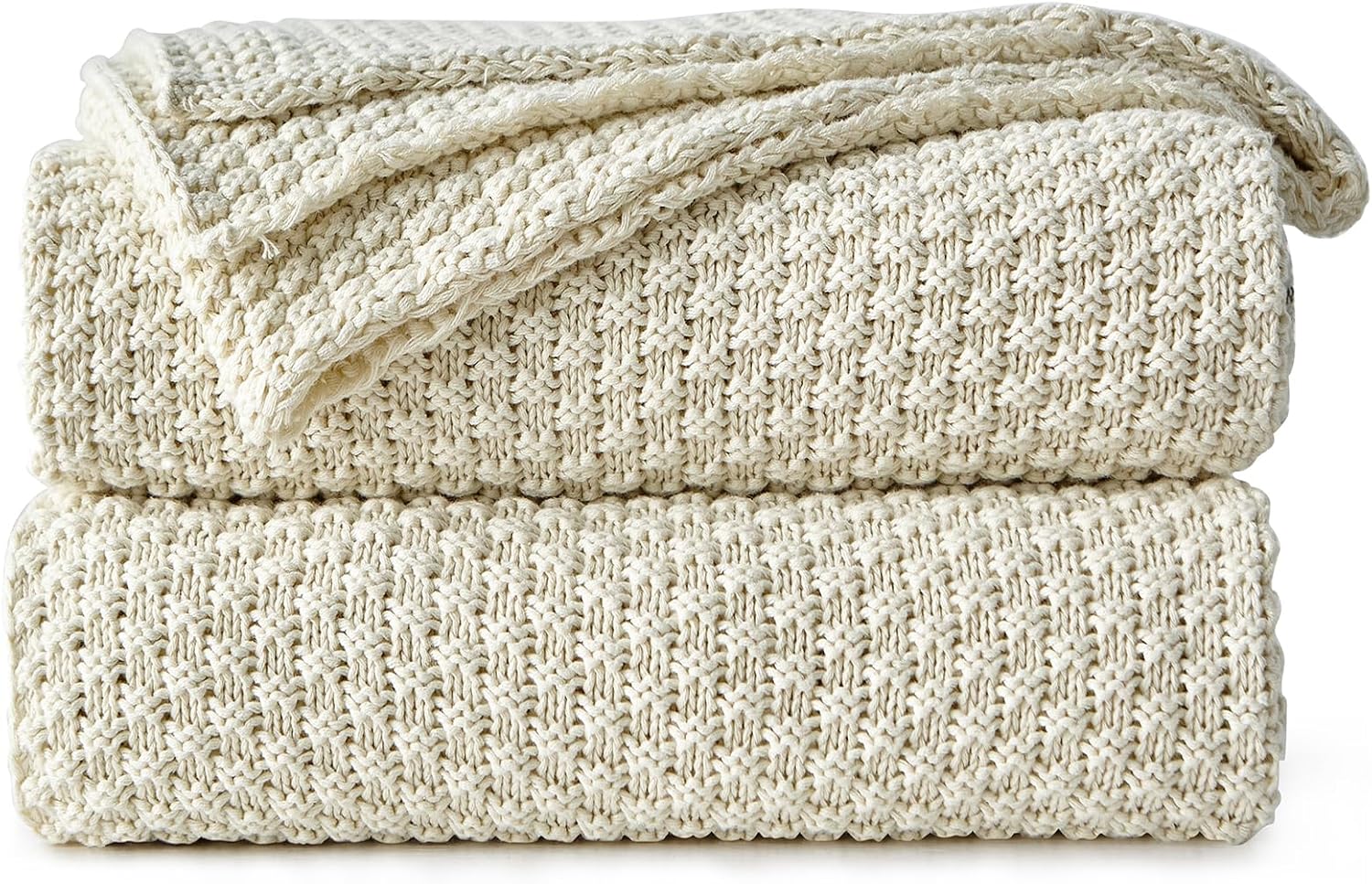 Longhui Cream Knitted Cotton Throw Blanket