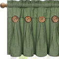 Olive Button Cotton Linen Valance