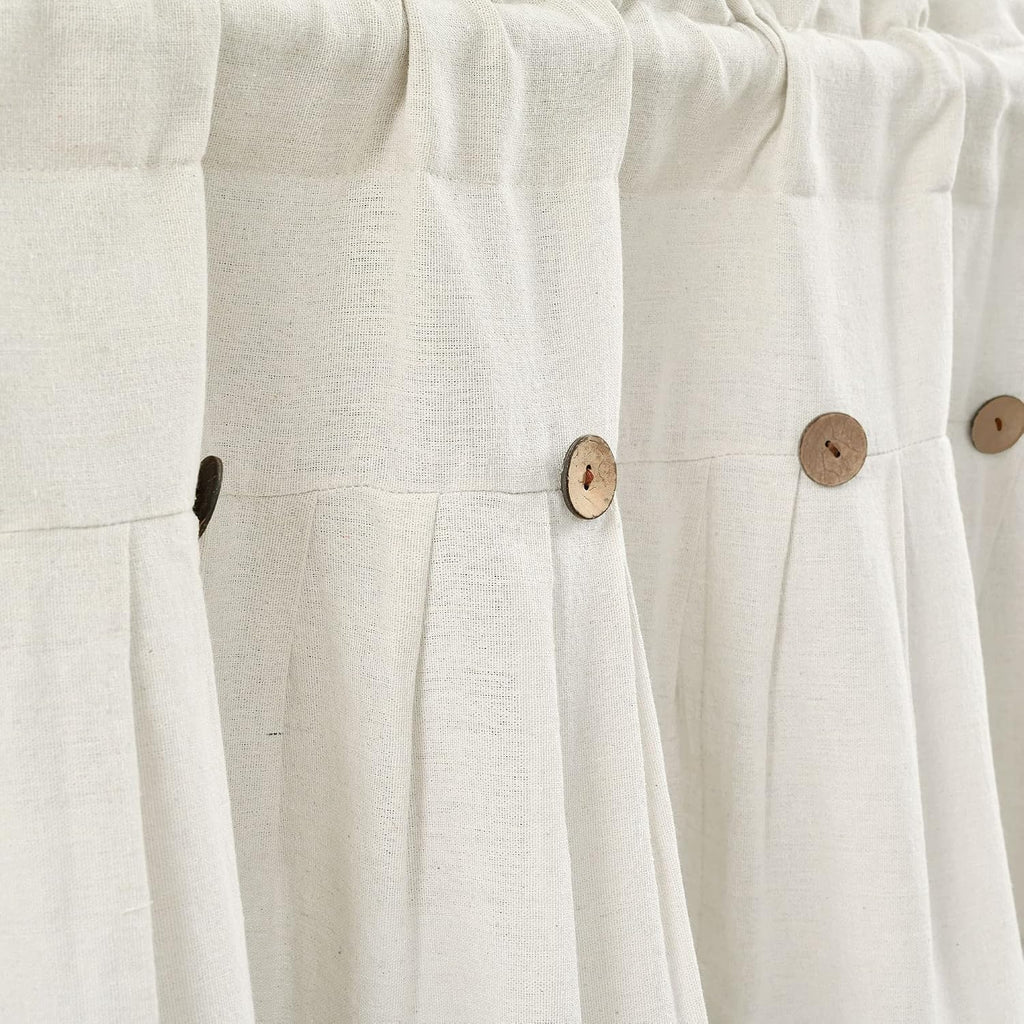 Lush Decor Off White Linen Button Valance