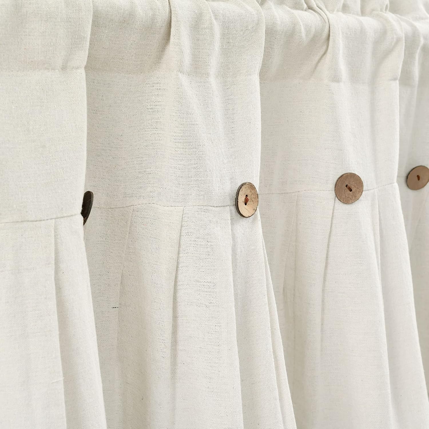 Lush Decor Off White Linen Button Valance