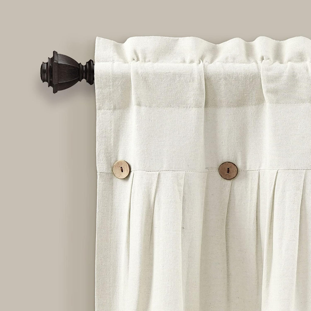 Lush Decor Off White Linen Button Valance