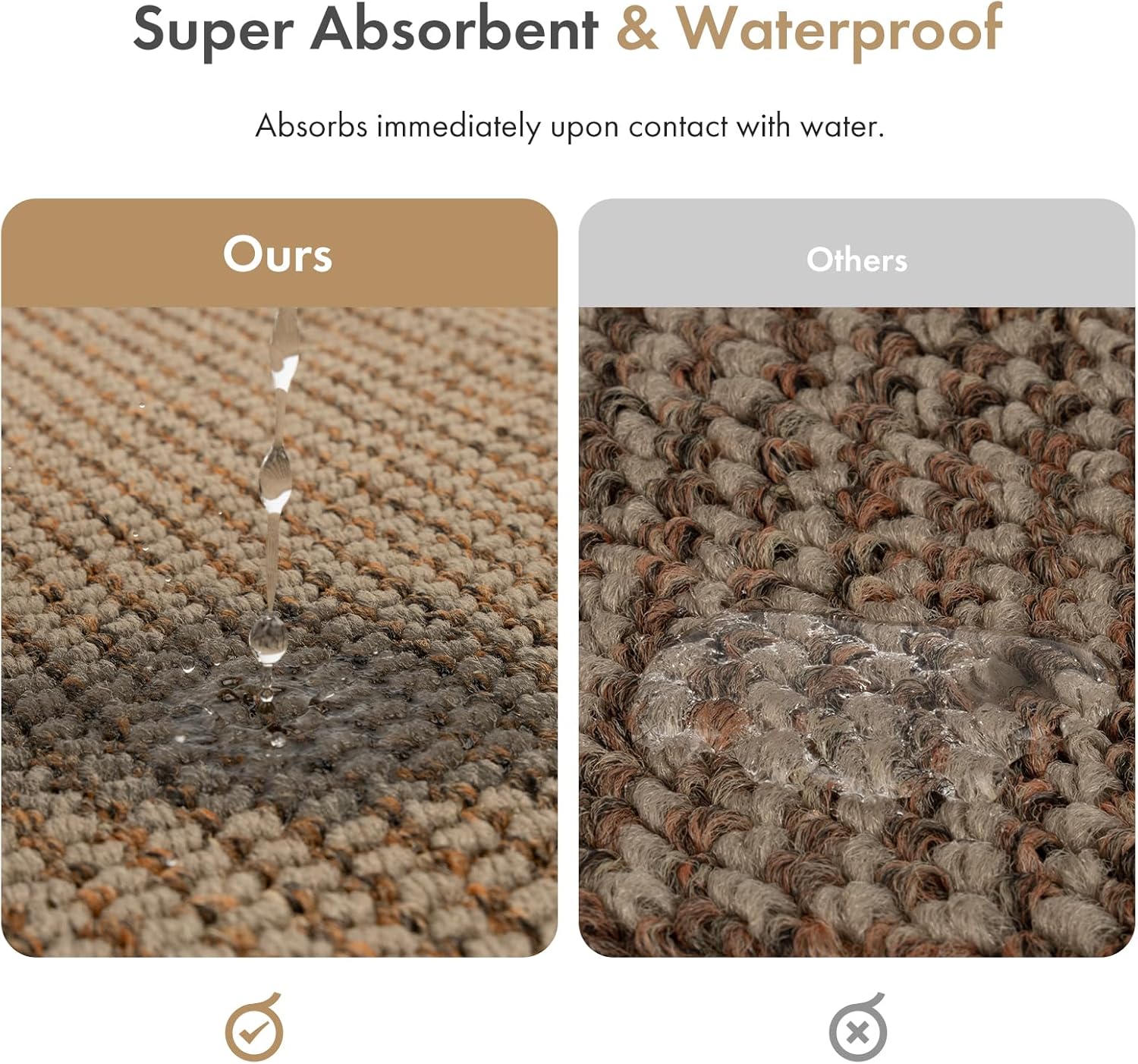 Light Brown Non Slip Absorbent Entryway Doormat