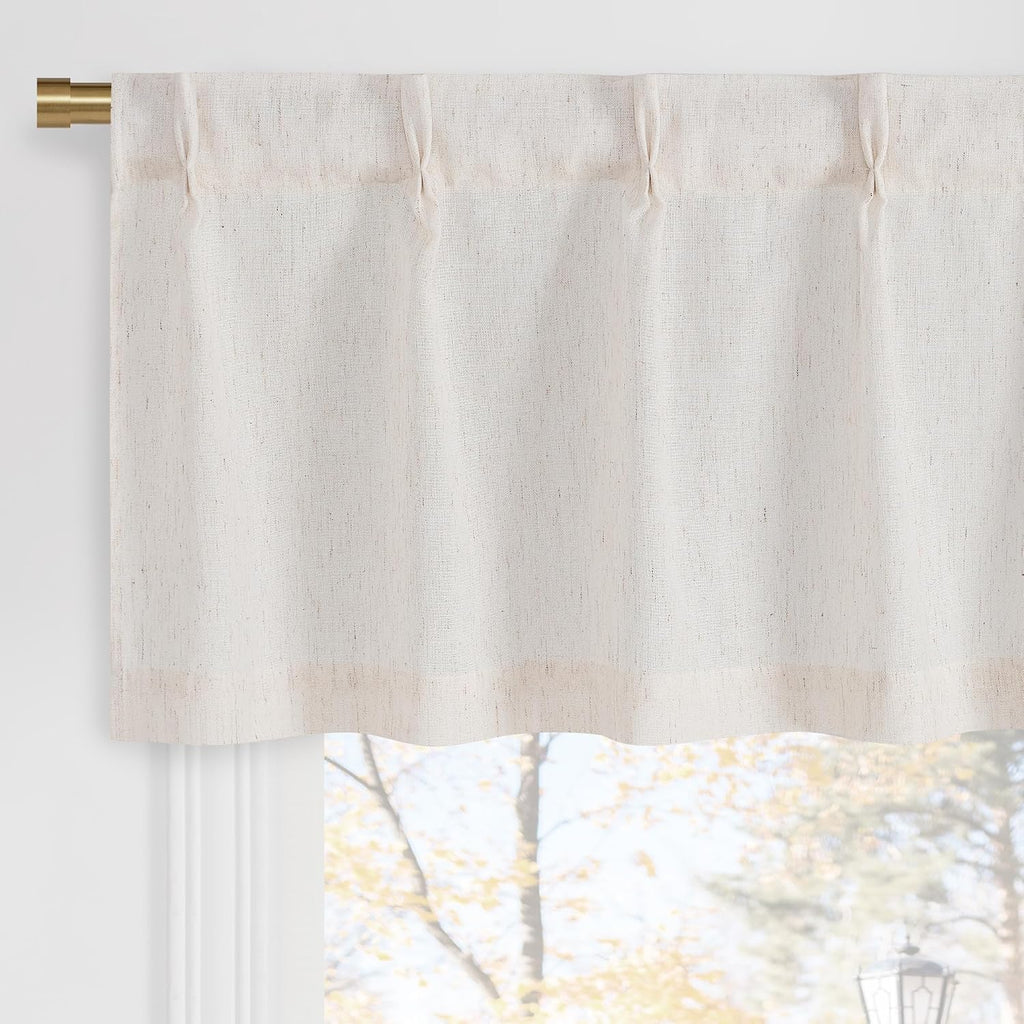 Pinch Pleat Linen Window Valance Set