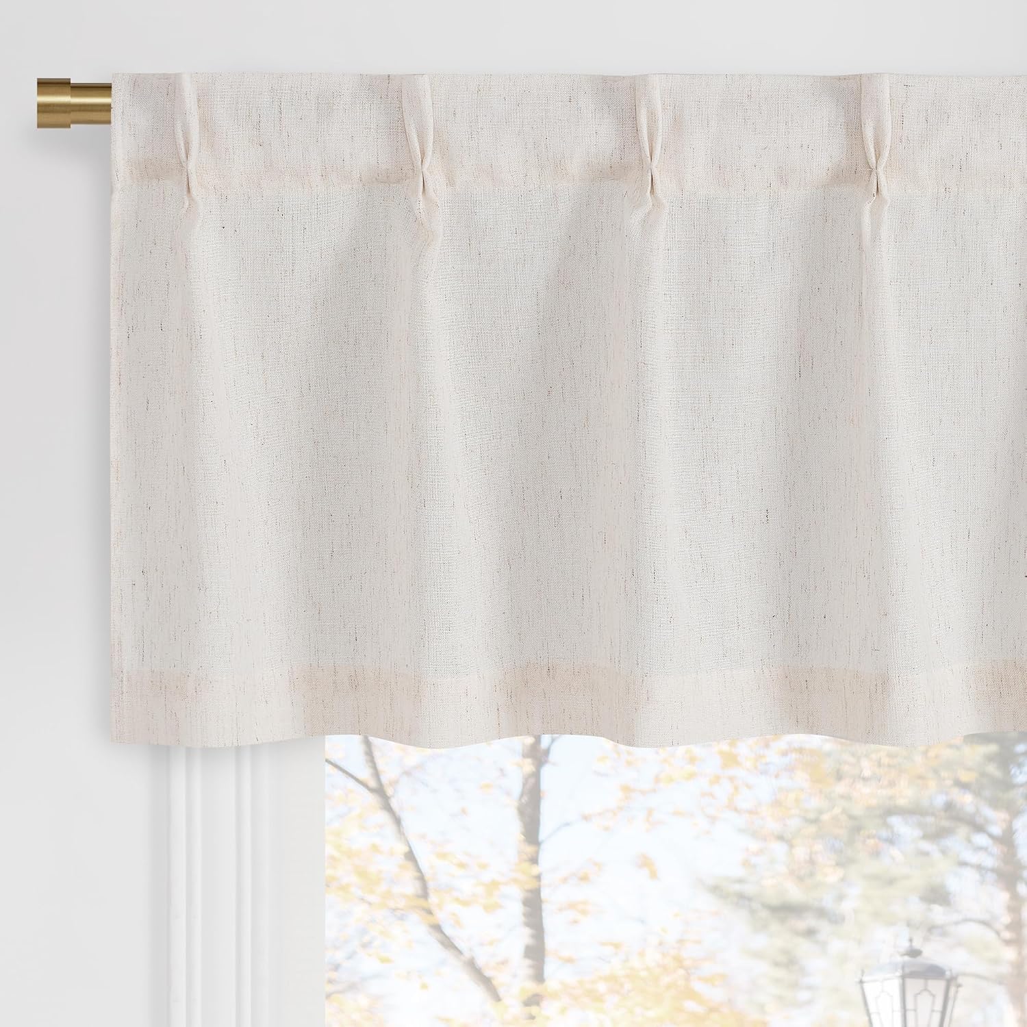 Pinch Pleat Linen Window Valance Set