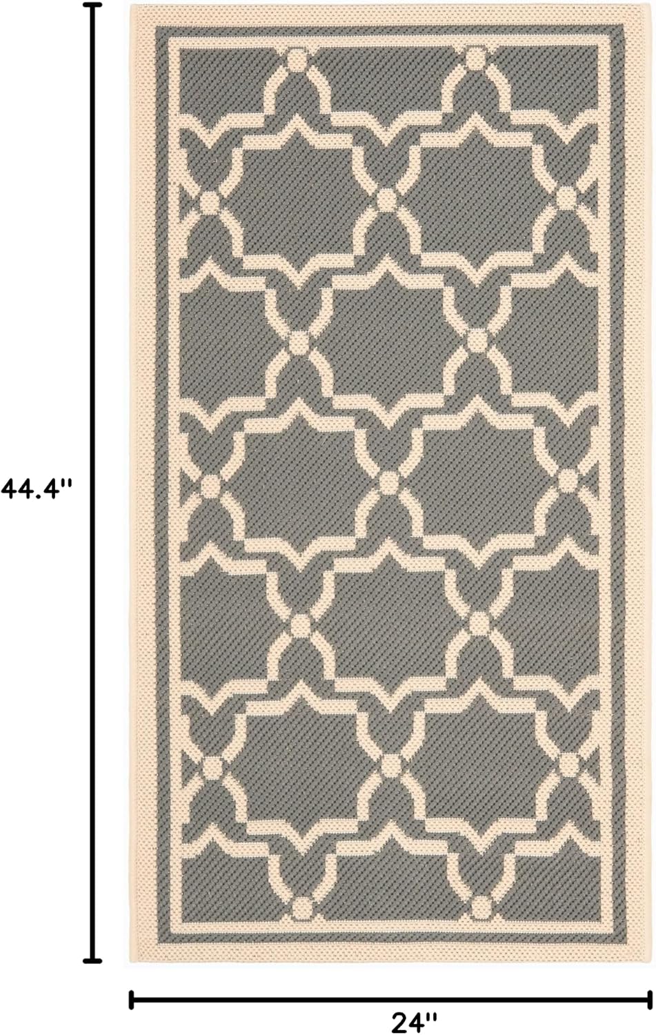 Safavieh Anthracite Beige Outdoor Waterproof Rug