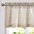 Tan Striped Linen Farmhouse Window Valance