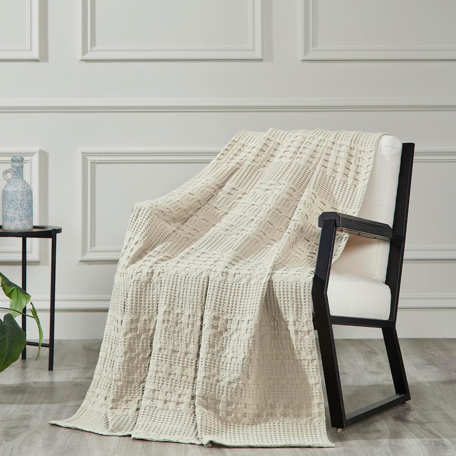 Brands Natural Waffle Cotton Throw Blanket