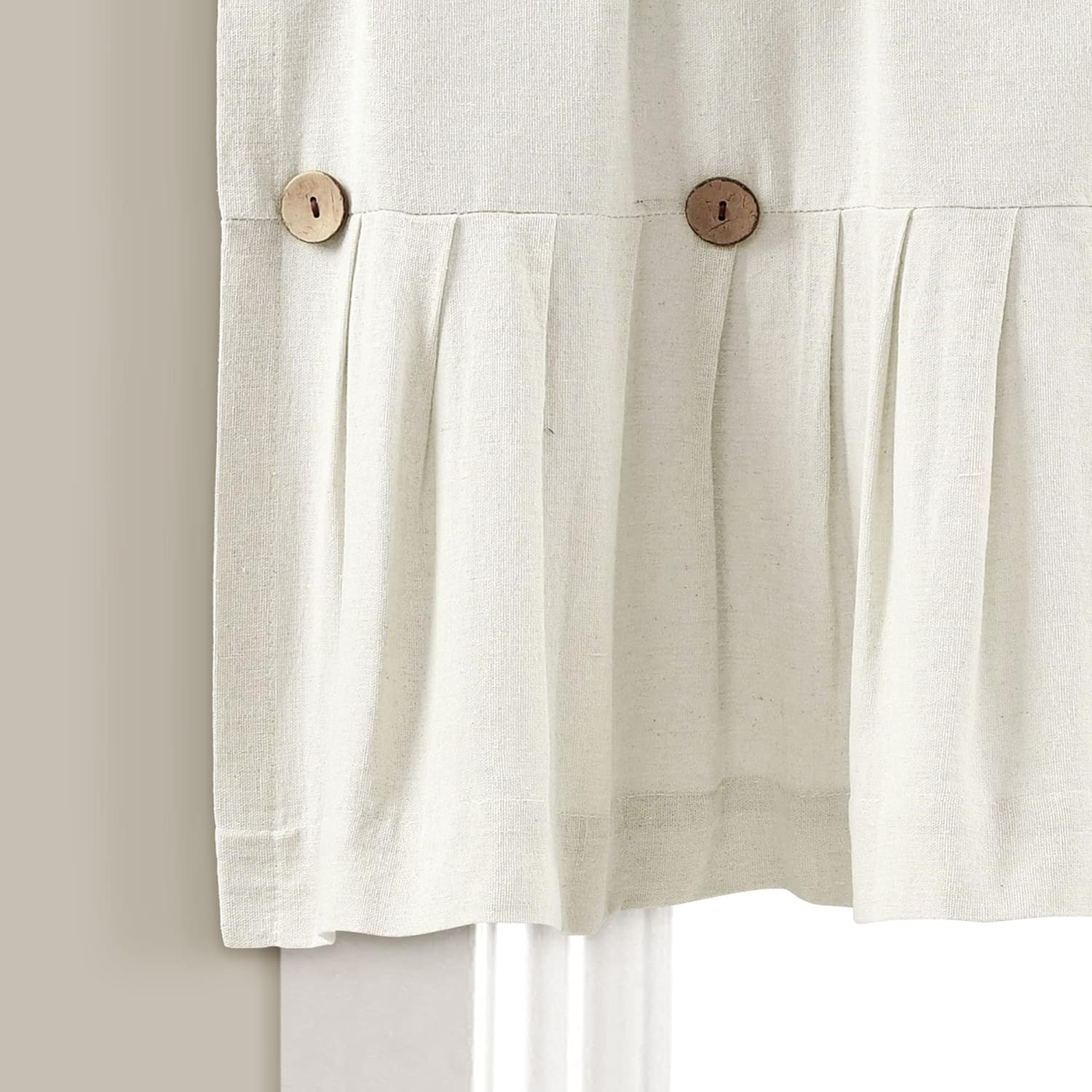 Lush Decor Off White Linen Button Valance