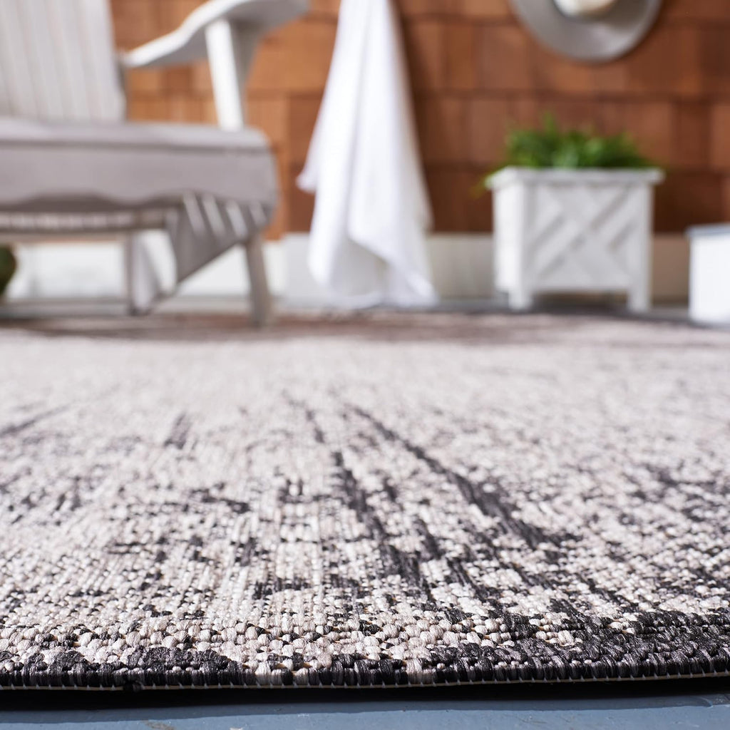 Safavieh Beige Black Easy Clean Outdoor Rug