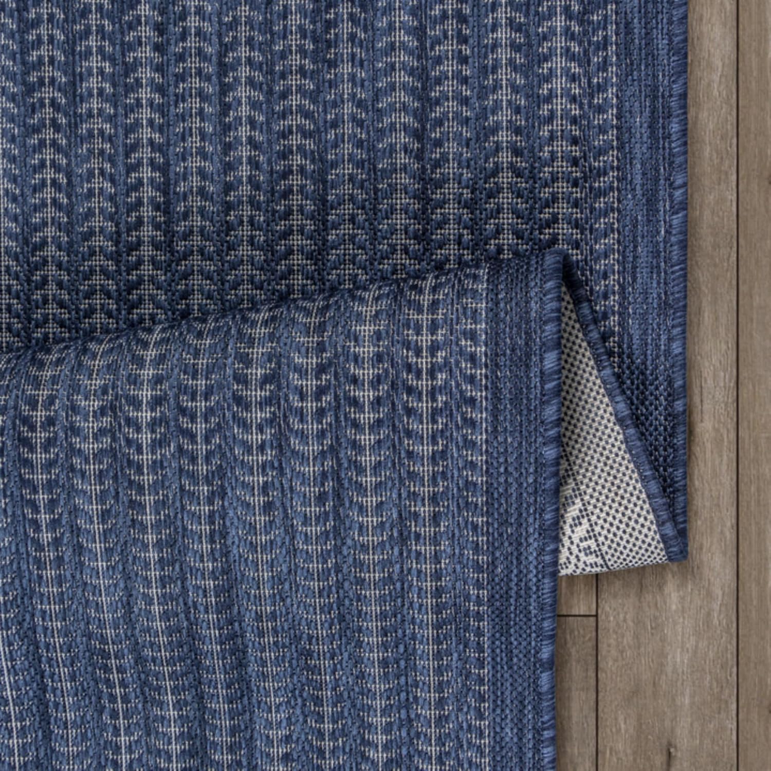 Adiva Indoor Outdoor Navy Rug 2'x3' Stain Resistant Mat