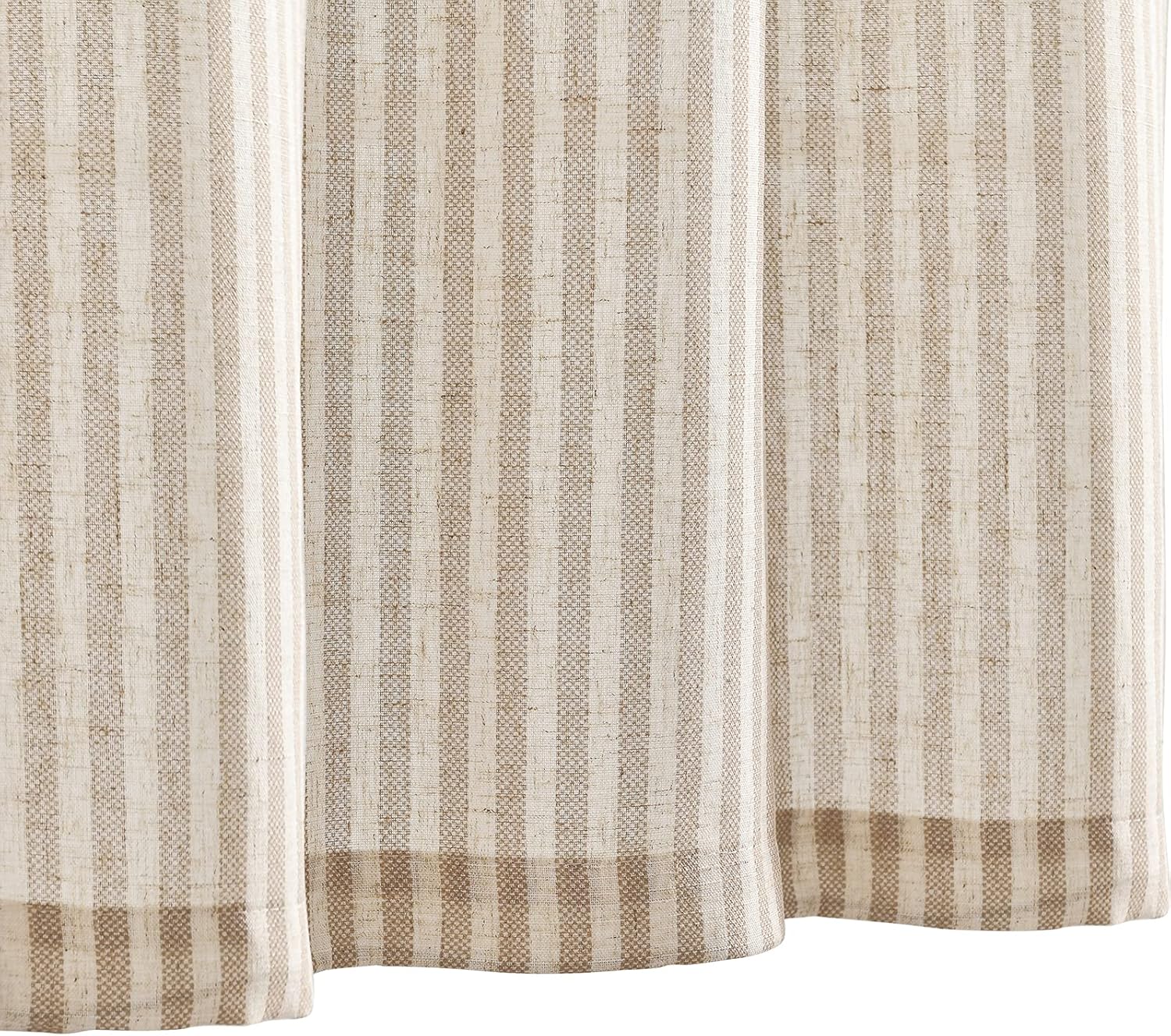 Vangao Taupe Stripe Linen Kitchen Valance