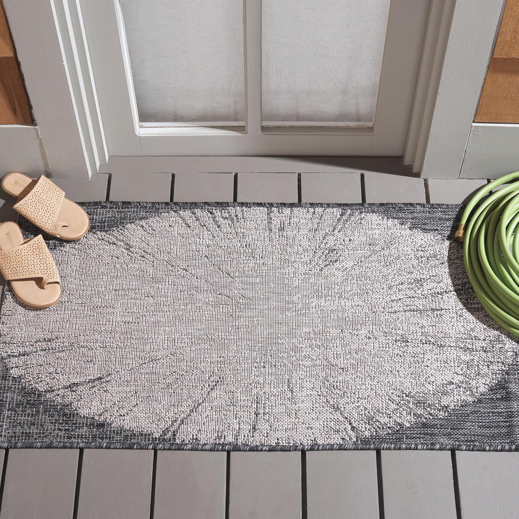 Safavieh Beige Black Easy Clean Outdoor Rug