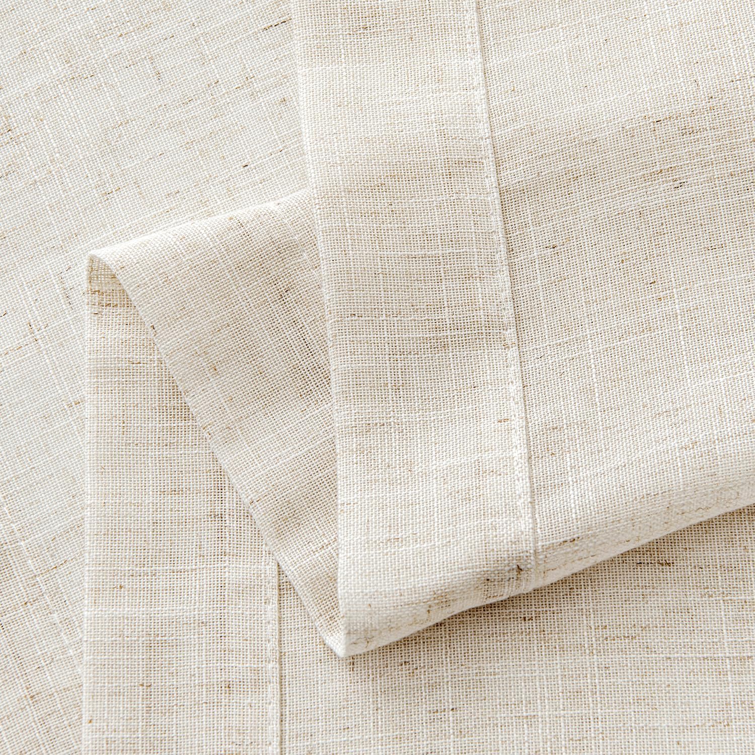 Ivory Linen Rod Pocket Farmhouse Valance Set