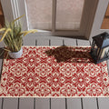 Safavieh Red Cream Waterproof Outdoor Rug