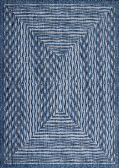 Adiva Indoor Outdoor Navy Rug 2'x3' Stain Resistant Mat