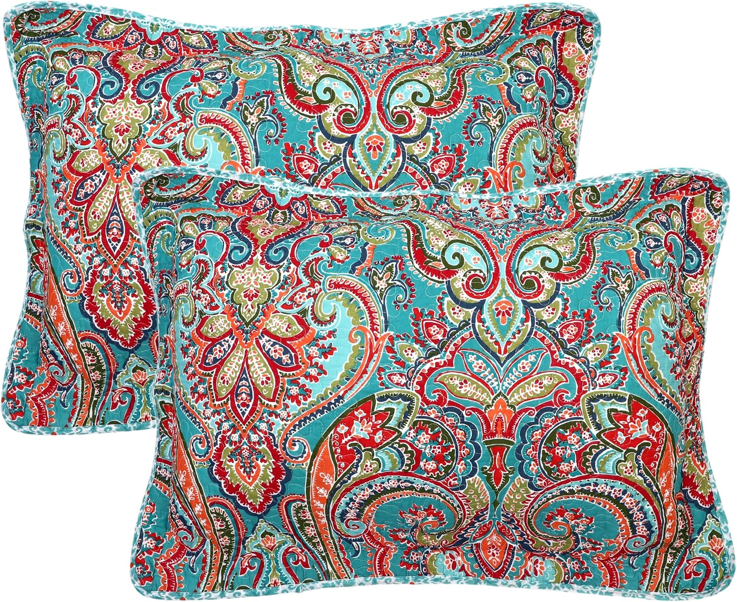 Cotton Floral Tie Closure Boho Pillow Shams